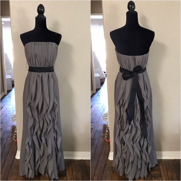 white chiffon ruffle dress